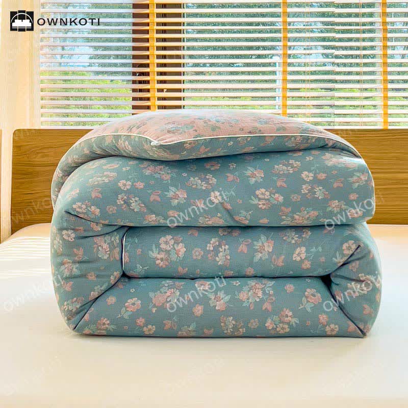 Couette en coton Jacquard Refresh à motif floral