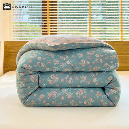 Couette en coton Jacquard Refresh à motif floral
