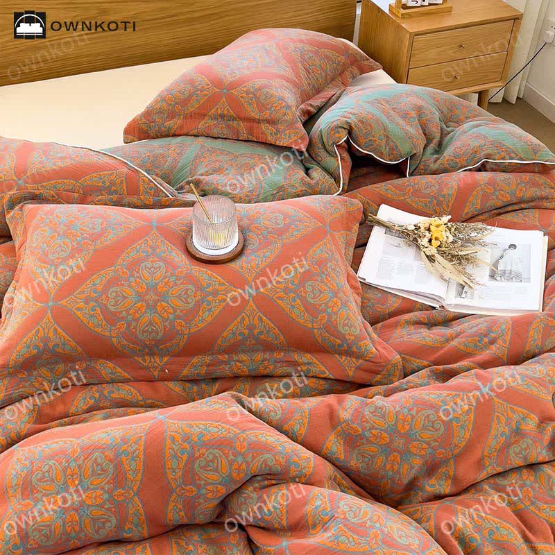 Couette jacquard en coton luxueux, chaud et doux