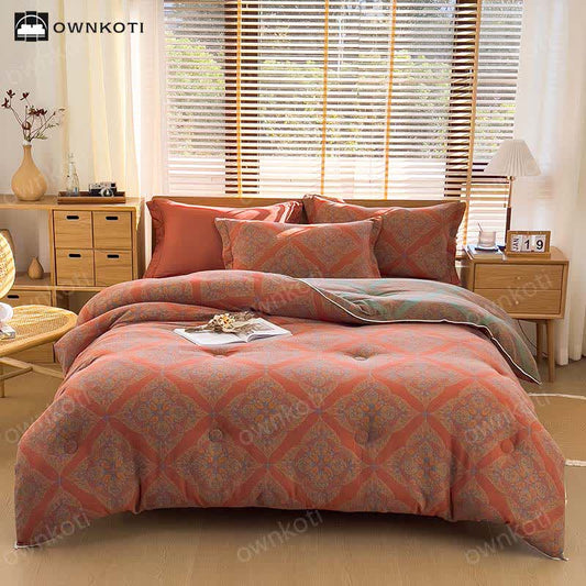 Couette jacquard en coton luxueux, chaud et doux