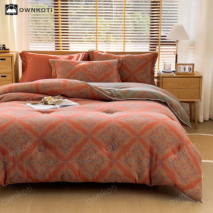 Couette jacquard en coton luxueux, chaud et doux