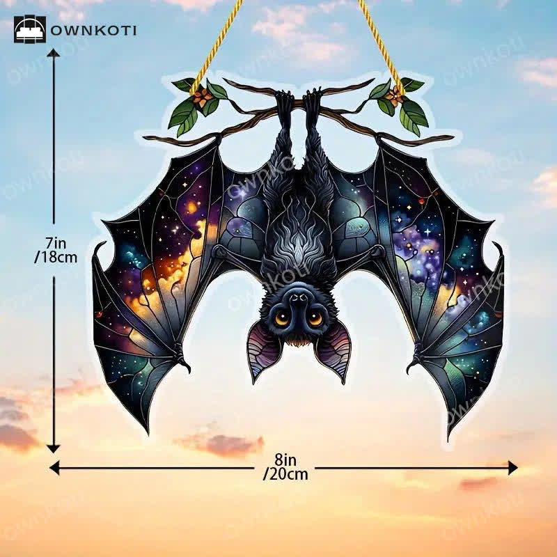 Décoration de fenêtre en forme de chauve-souris d'Halloween en acrylique