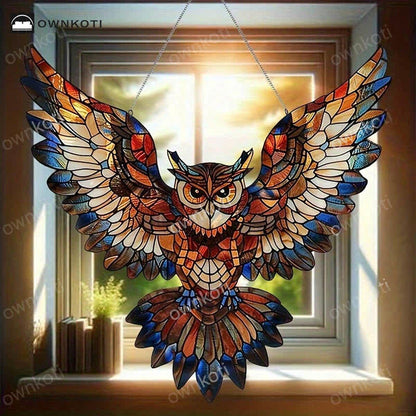 Décoration d'Halloween à suspendre en acrylique en forme de hibou