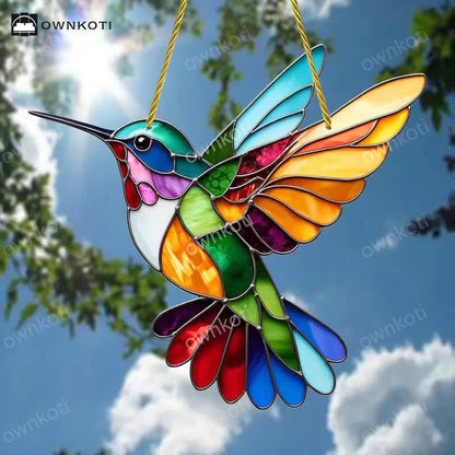 Oiseau acrylique coloré à accrocher à la fenêtre