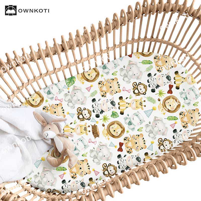 Joli drap-housse extensible pour berceau avec motif animal