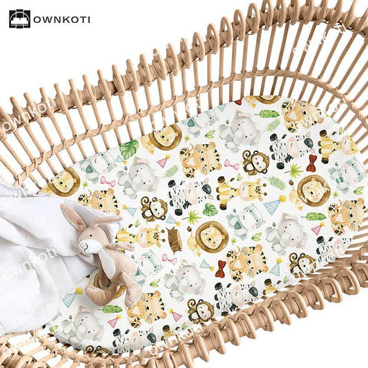 Joli drap-housse extensible pour berceau avec motif animal
