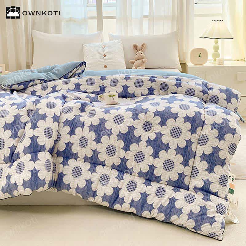 Couette chaude Refresh Flower en coton lavé