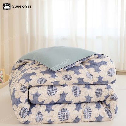 Couette chaude Refresh Flower en coton lavé