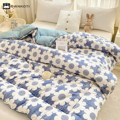 Couette chaude Refresh Flower en coton lavé