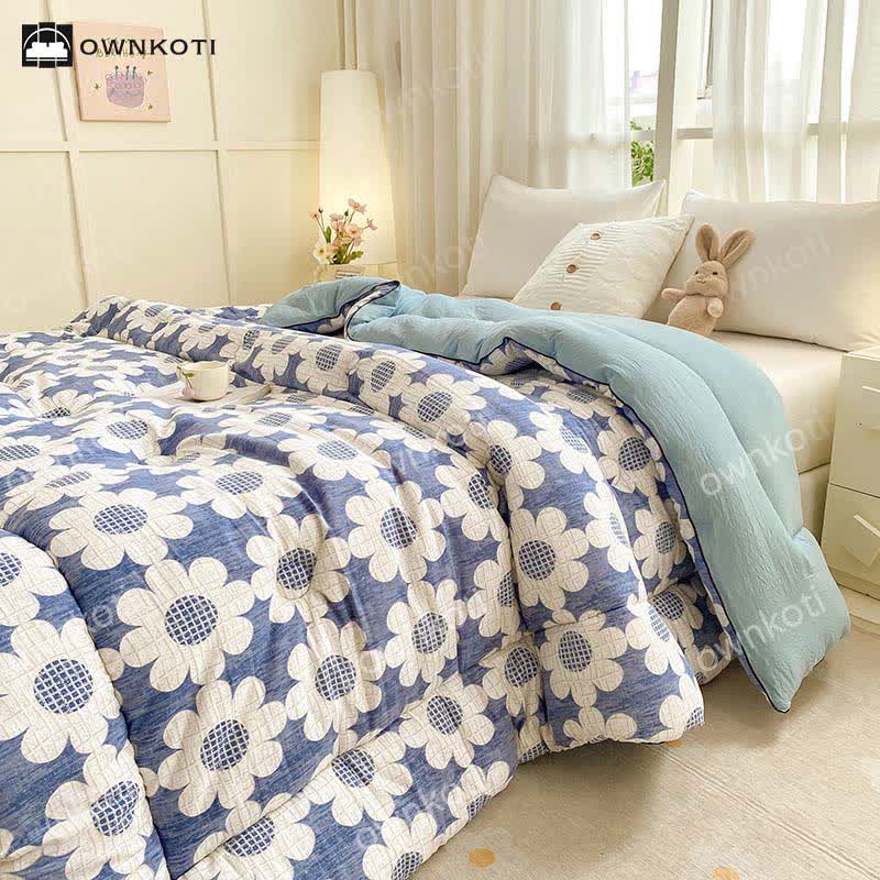 Couette chaude Refresh Flower en coton lavé