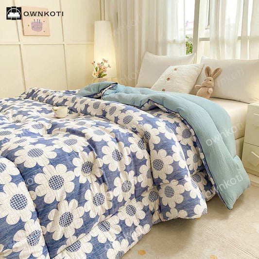 Couette chaude Refresh Flower en coton lavé
