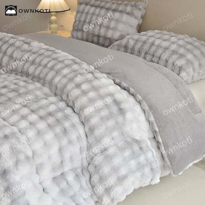 Couverture polaire double chaude avec âme matelassée