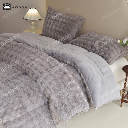 Couverture polaire double chaude avec âme matelassée