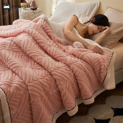 Plaid doux et simple en double polaire - Rose - 200 cm x 230 cm - image 2