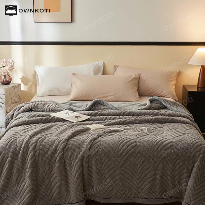 Plaid doux et simple en double polaire - image 1