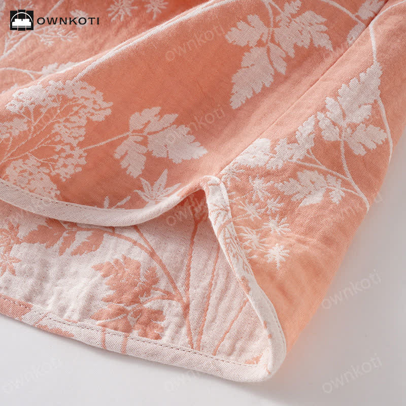 Ensemble pyjama jacquard en pur coton teint en fil