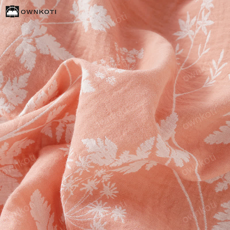Ensemble pyjama jacquard en pur coton teint en fil