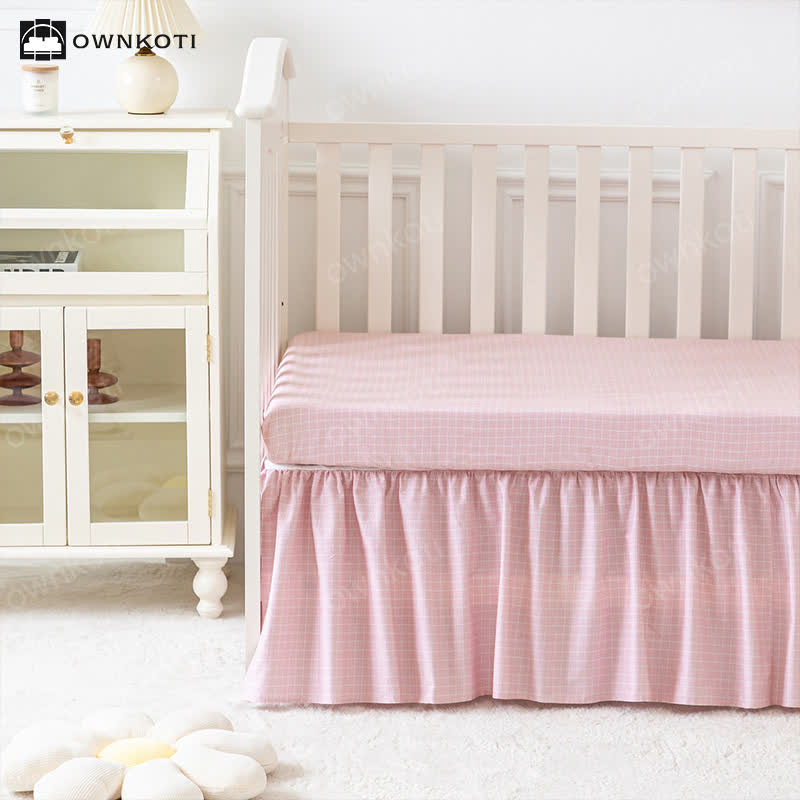 Parure de lit bébé en coton rose girly (3 pièces)