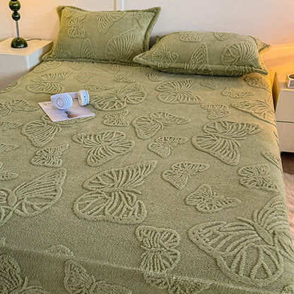 Drap-housse d'hiver en polaire à motif papillon élégant