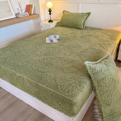 Drap-housse d'hiver en polaire à motif papillon élégant