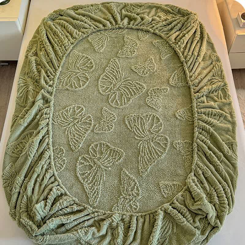 Drap-housse d'hiver en polaire à motif papillon élégant