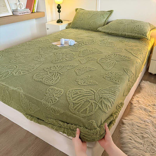 Drap-housse d'hiver en polaire à motif papillon élégant