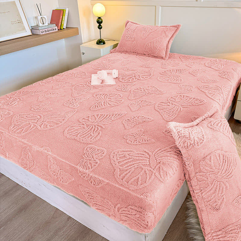 Drap-housse d'hiver en polaire à motif papillon élégant