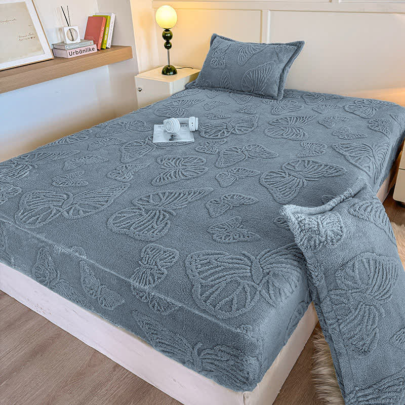 Drap-housse d'hiver en polaire à motif papillon élégant