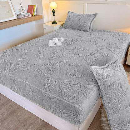 Drap-housse d'hiver en polaire à motif papillon élégant