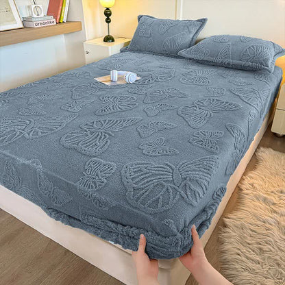Drap-housse d'hiver en polaire à motif papillon élégant