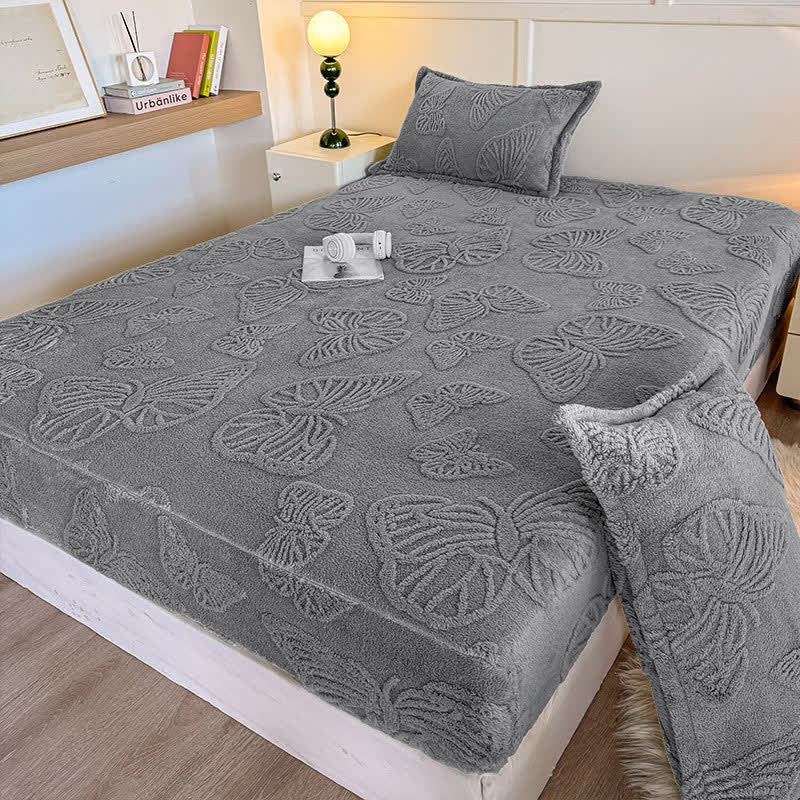 Drap-housse d'hiver en polaire à motif papillon élégant