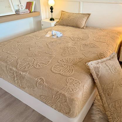 Drap-housse d'hiver en polaire à motif papillon élégant