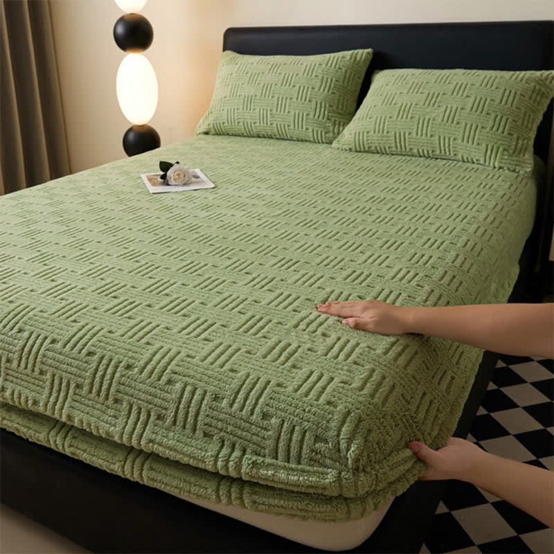 Drap-housse d'hiver simple et chaud en polaire