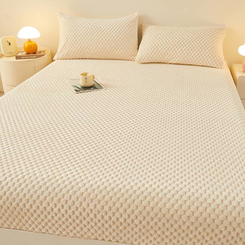 Drap-housse polaire uni et chaud