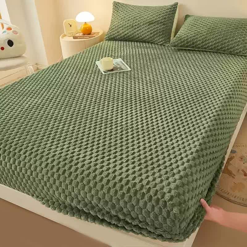 Drap-housse polaire uni et chaud