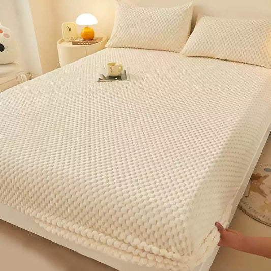 Drap-housse polaire uni et chaud