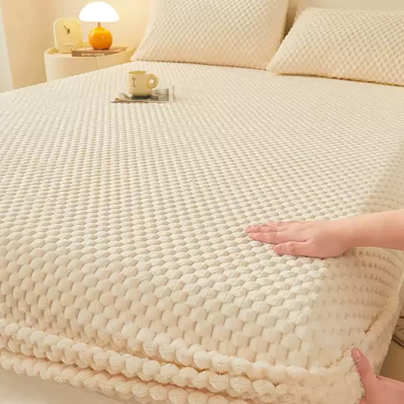Drap-housse polaire uni et chaud
