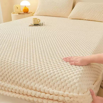 Drap-housse polaire uni et chaud