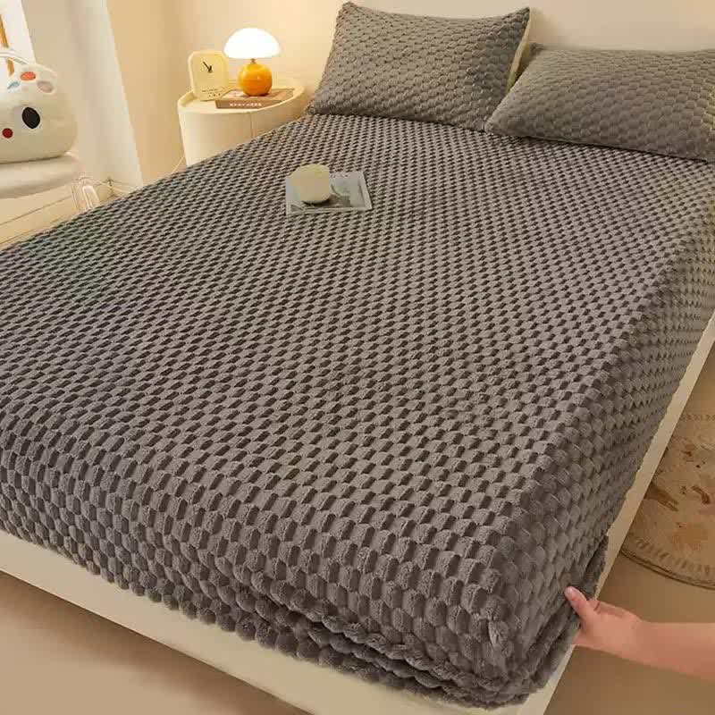 Drap-housse polaire uni et chaud