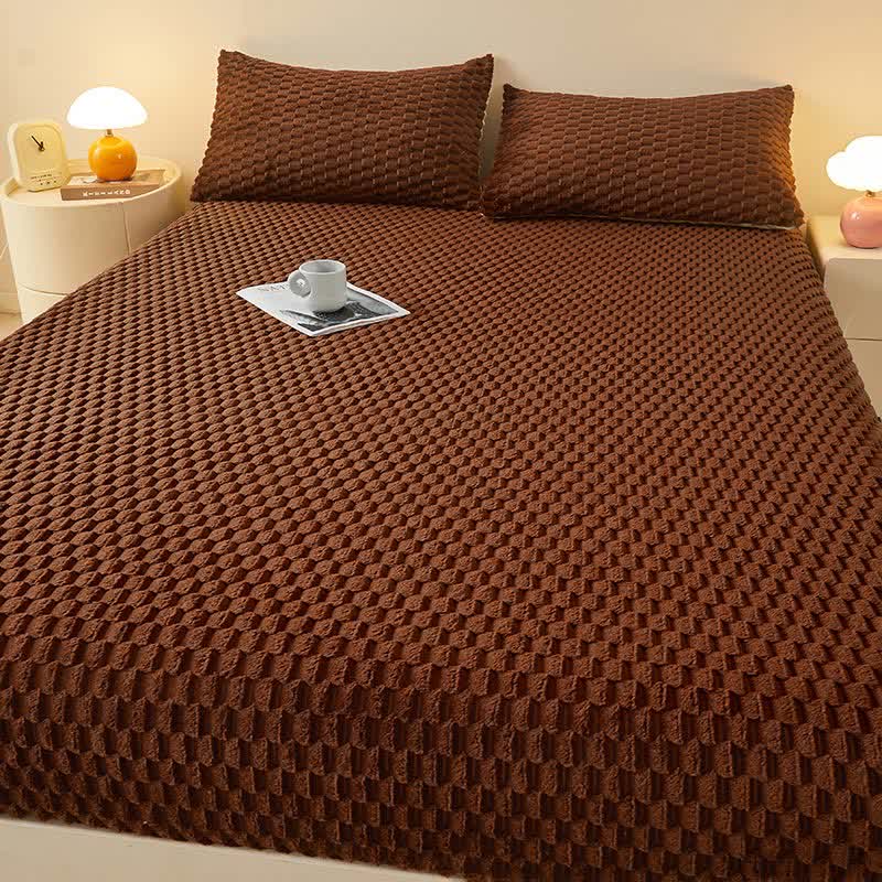 Drap-housse polaire uni et chaud