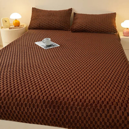 Drap-housse polaire uni et chaud