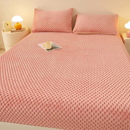 Drap-housse polaire uni et chaud