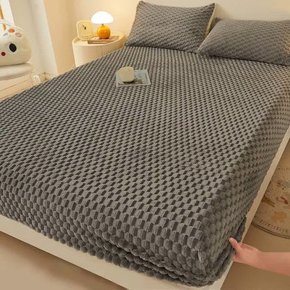Drap-housse polaire uni et chaud