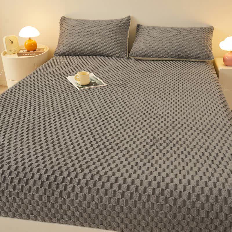 Drap-housse polaire uni et chaud