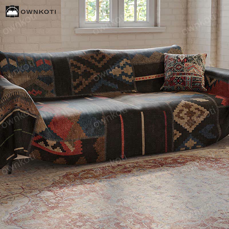 Housse de canapé multifonctionnelle à motif géométrique chic