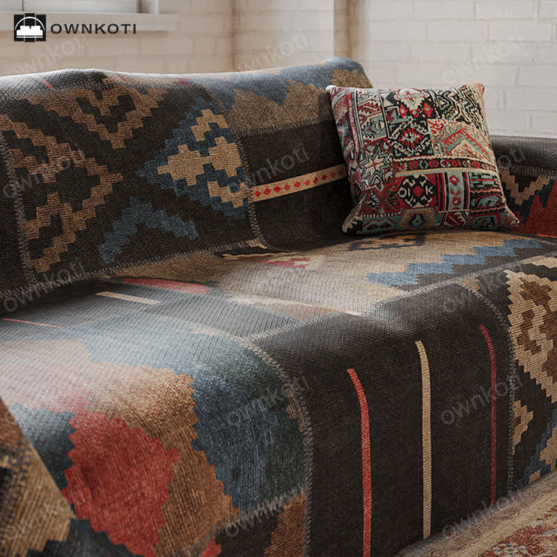 Housse de canapé multifonctionnelle à motif géométrique chic
