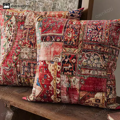 Coussin décoratif patchwork exotique oriental