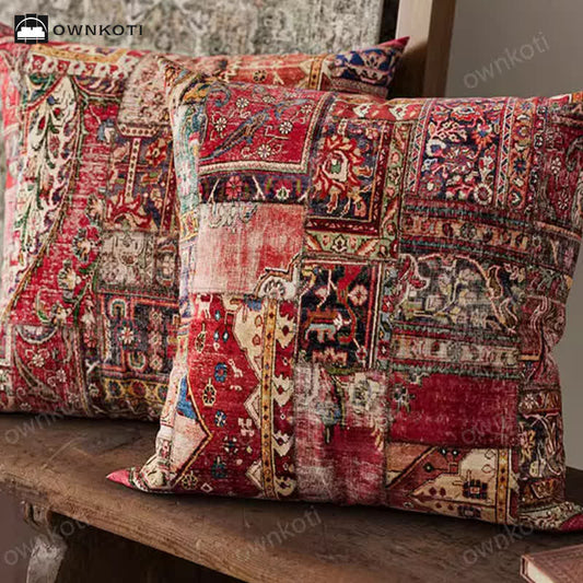 Coussin décoratif patchwork exotique oriental