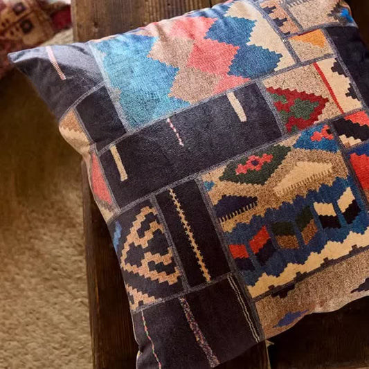 Coussin décoratif géométrique marocain élégant