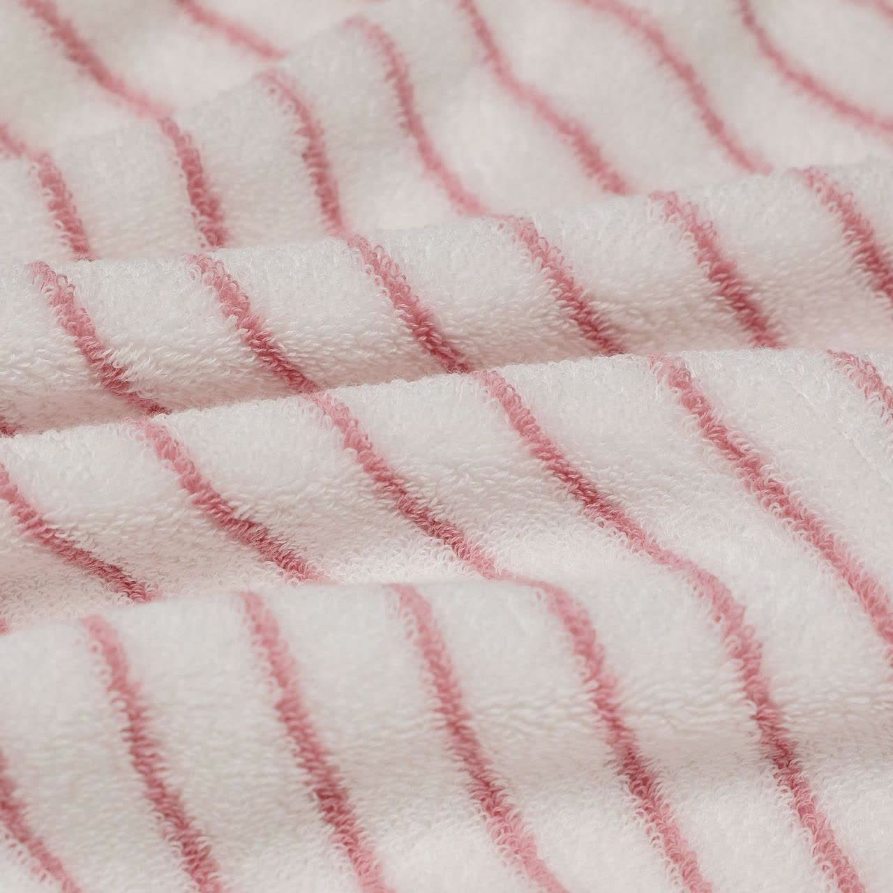 Serviette en coton peigné, rayée, absorbante